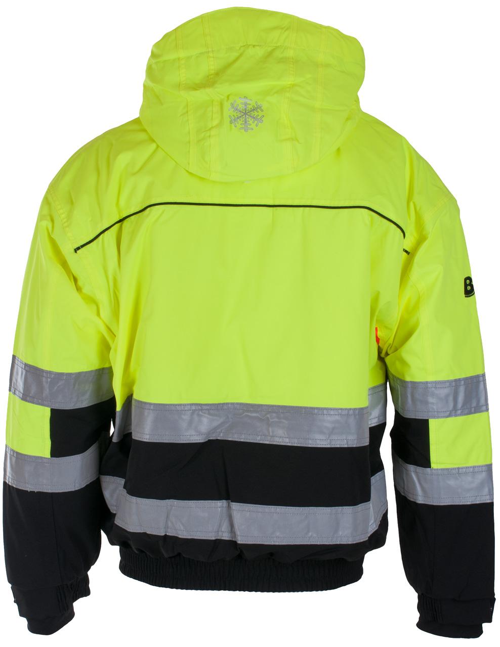 BERGSET PILOTJAKKE VATTERT GUL/SVART/ORANSJE EN ISO 20471 KLASSE 2
