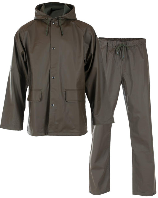 TROLLHEIM REGNSETT MED JAKKE/MIDJEBUKSE I PU GRØNN