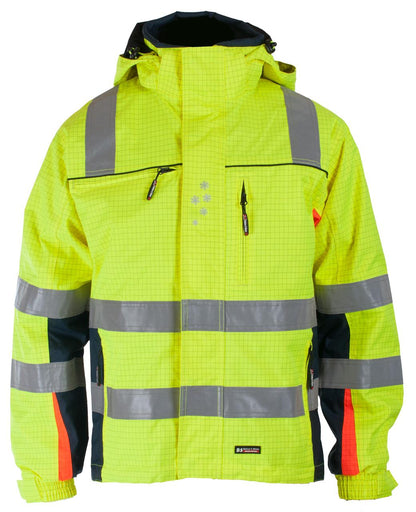 BERGSET VINTERJAKKE MULTINORM GUL/MARINEBLÅ/ORANSJE