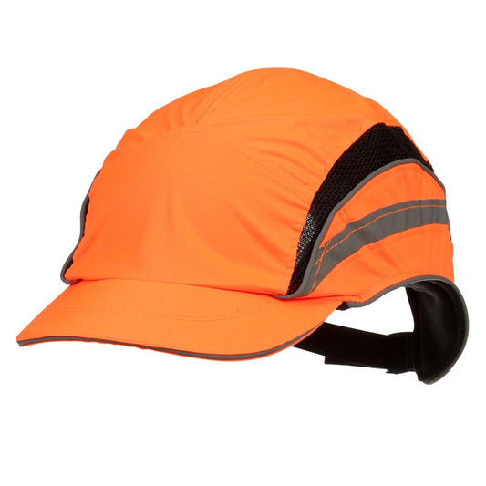3M FIRST BASE 3 BUMP CAP CLASSIC REDUCED PEAK 55MM HIVIZ ORANGE