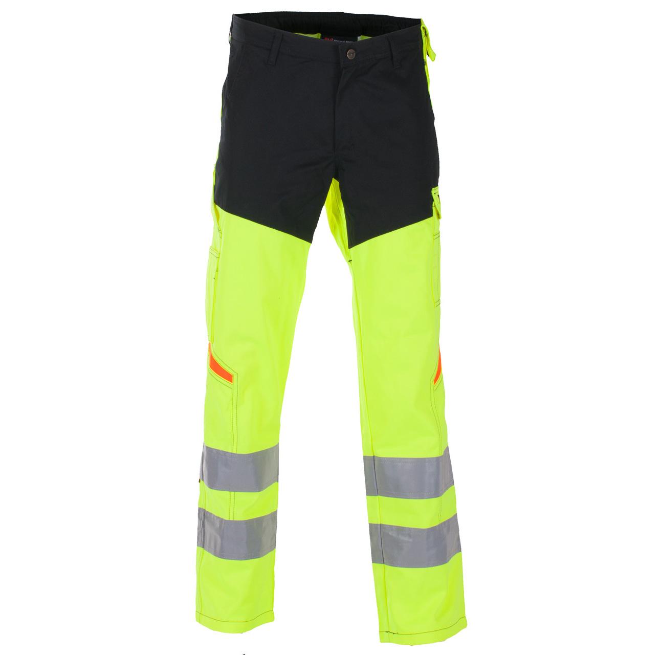 BERGSET BUKSE GUL/SVART EN 20471 KLASSE 2