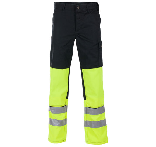 DOKKA BUKSE MED KNELOMMER GUL/SVART EN ISO 20471 KLASSE 1