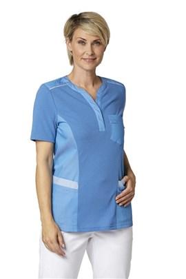 LADIES PIQUE SHIRT V-NECK 15315-80318-0-0-5335