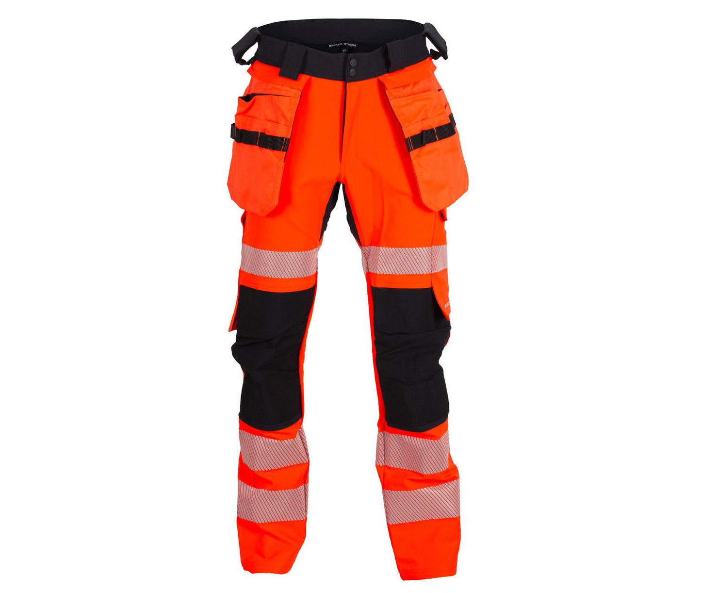 LILLEHAMMER BUKSE MED AVTAGBARE HENGELOMMER 4-VEIS STRETCH ORANSJE/SVART EN20471 KLASSE 2