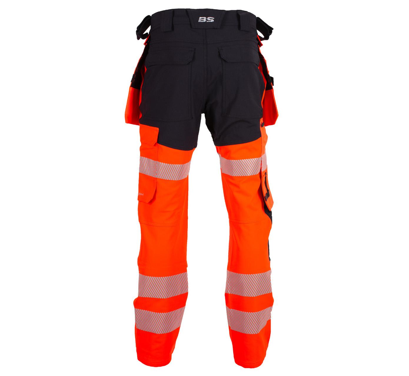 LILLEHAMMER BUKSE MED AVTAGBARE HENGELOMMER 4-VEIS STRETCH ORANSJE/SVART EN20471 KLASSE 2