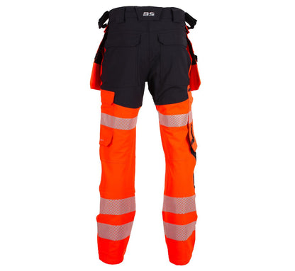 LILLEHAMMER BUKSE MED AVTAGBARE HENGELOMMER 4-VEIS STRETCH ORANSJE/SVART EN20471 KLASSE 2