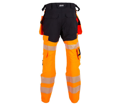 LILLEHAMMER BUKSE MED AVTAGBARE HENGELOMMER 4-VEIS STRETCH ORANSJE/SVART EN20471 KLASSE 2