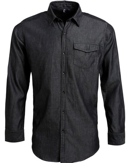 MEN'S JEANS STITCH DENIM SHIRT