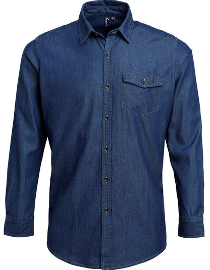 MEN'S JEANS STITCH DENIM SHIRT