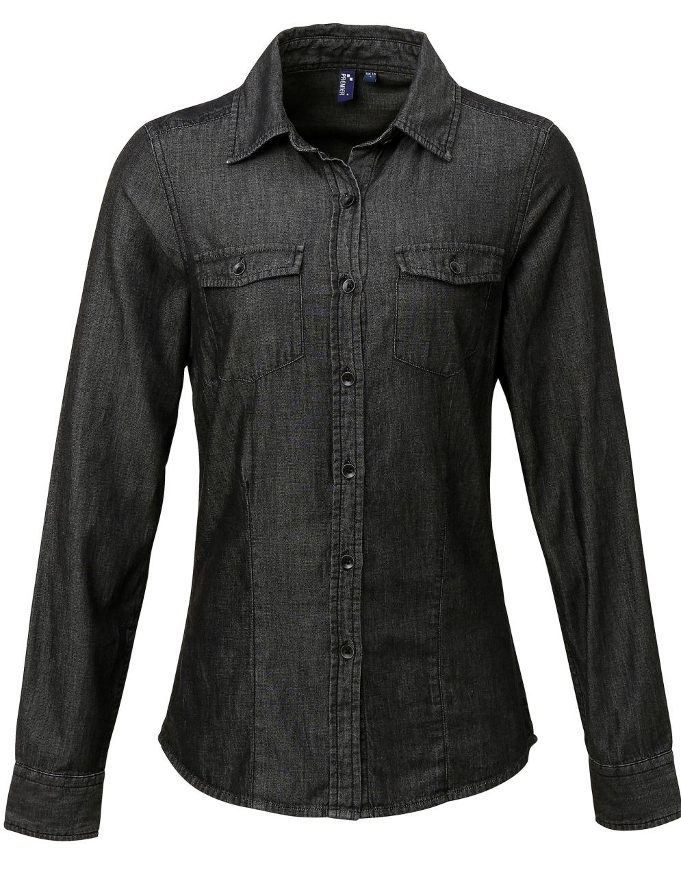 WOMEN'S JEANS STITCH DENIM SHIRT