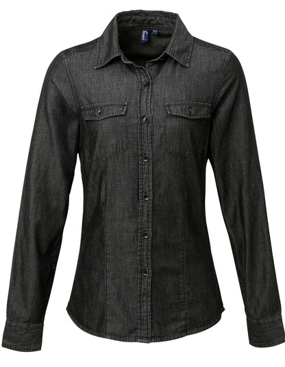 WOMEN'S JEANS STITCH DENIM SHIRT