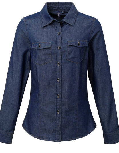 WOMEN'S JEANS STITCH DENIM SHIRT