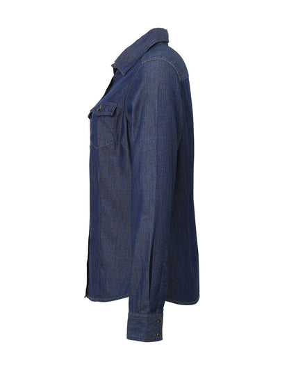 WOMEN'S JEANS STITCH DENIM SHIRT