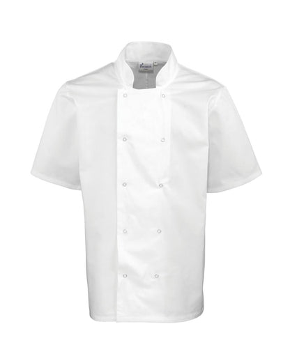 P664 STUDDED FRONT CHEFS JACKET S/S