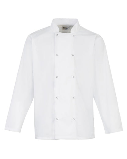 P665 STUDDED FRONT CHEFS JACKET L/S