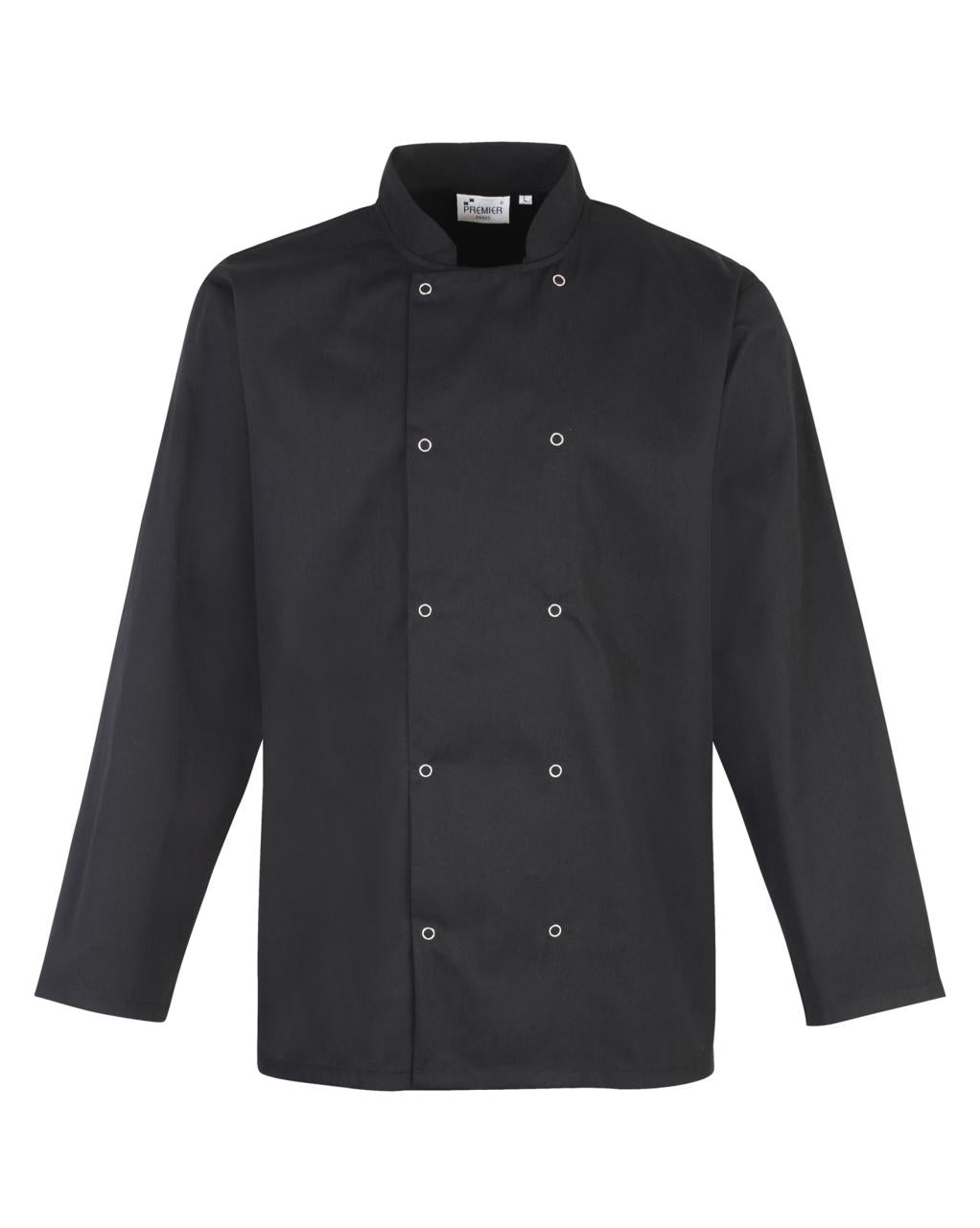 P665 STUDDED FRONT CHEFS JACKET L/S