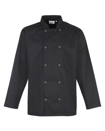P665 STUDDED FRONT CHEFS JACKET L/S